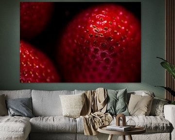 Makro rote frische reife Frucht der Erdbeere von Dieter Walther