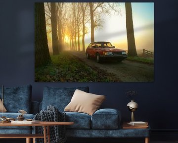 Saab 900 Turbo sur une route de campagne sur Sjoerd van der Wal Photographie