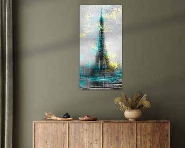 City-Art PARIJS Eiffeltoren letters van Melanie Viola