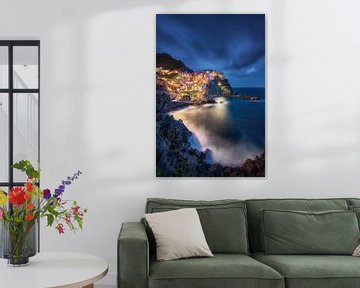 Vissersdorp Manarola in de Cinque Terre in Italië. van Voss Fine Art Fotografie