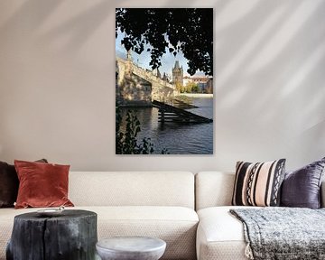 Charles Bridge and Vltava River in Prague by Heiko Kueverling