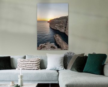 Coucher de soleil sur les falaises de Malte sur Manon Verijdt