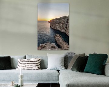 Zonsondergang bij de kliffen op Malta