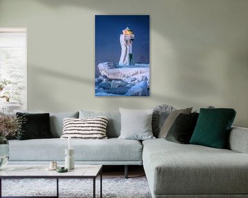 Leuchtturm auf der Insel Rügen im Winter. von Voss Fine Art Fotografie