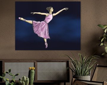 Ballerina in roze van Larissa Van Rijn