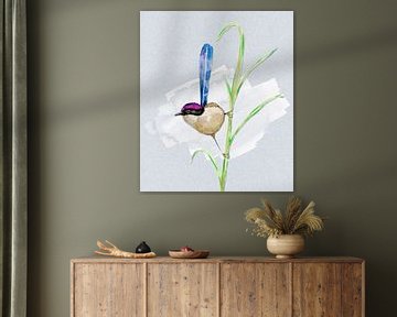 Eine Aquarellzeichnung eines Purpur-Fichtenspannerfalters von Bianca Wisseloo