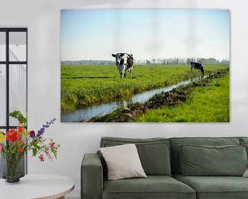 Twee koeien in een typisch Nederlands landschap van Merijn van der Vliet