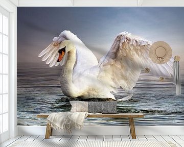 The power of a swan by Bert Hooijer