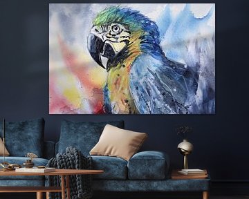Parrot Watercolor by Lineke Lijn