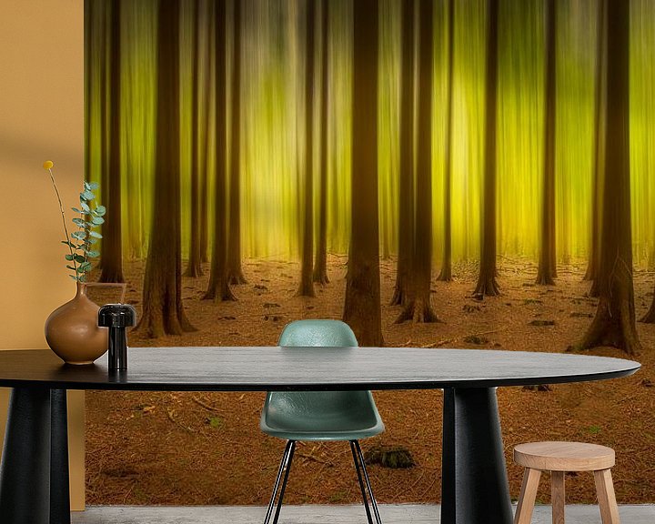 Sfeerimpressie behang: Lichtend bos van Piet Haaksma