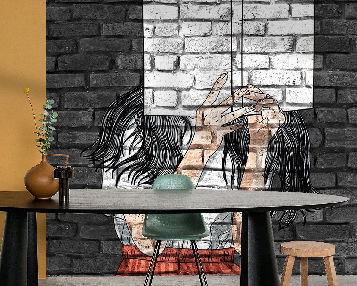 Voorbeeld van het werk in een kamer