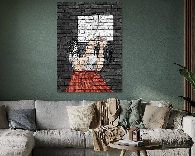Voorbeeld van het werk in een kamer