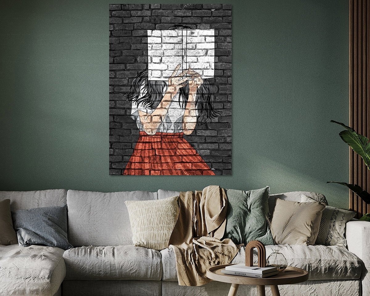 Voorbeeld van het werk in een kamer