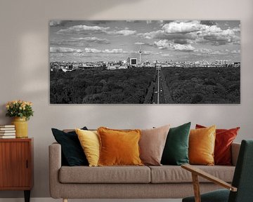 Berlijn Skyline Panorama Zwart-Wit van Frank Herrmann