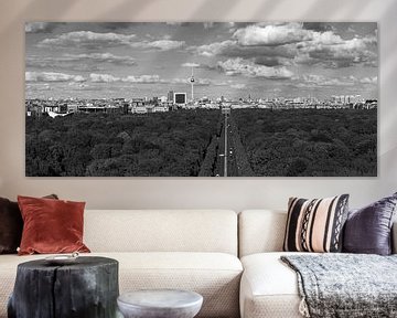 Berlin Skyline Panorama Schwarzweiss