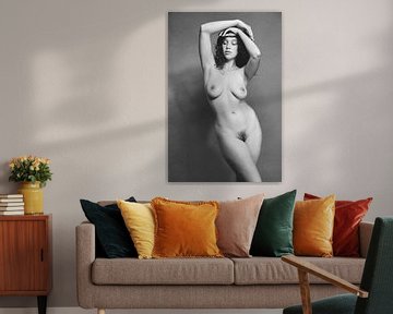 Très belle femme nue en noir et blanc vintage. #307 sur Photostudioholland