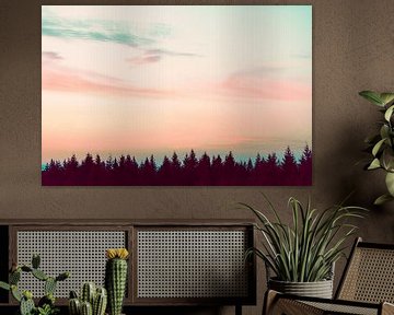 Sunset Over The Pines, Nature Magick  van PI Creative Art