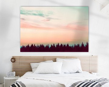 Sunset Over The Pines, Nature Magick  van PI Creative Art