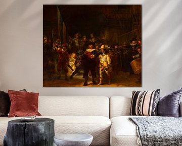 De Nachtwacht van Rembrandt van Rijn in het rood van Gisela- Art for You