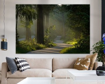 Morning light in the Speulderbos by Emiel van den Boomen