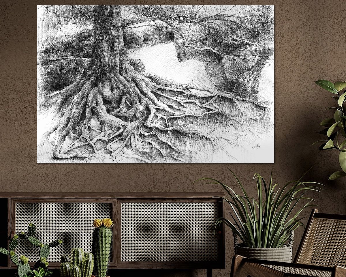 Voorbeeld van het werk in een kamer