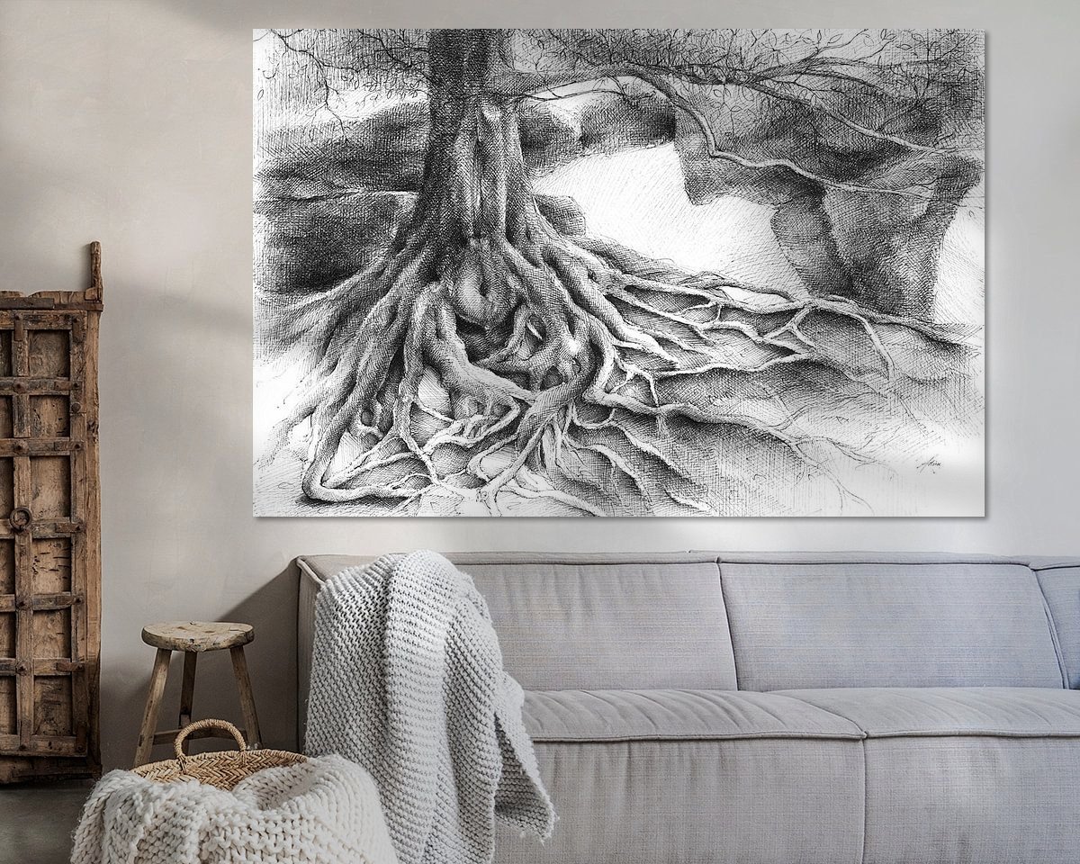 Voorbeeld van het werk in een kamer