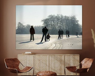 Schaatsers op de Nieuwkoopse Plassen van Merijn van der Vliet