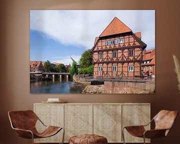 Lüner Mühle, Ilmenau, Hotel Bergström, oude binnenstad, Lüneburg, Nedersaksen, Duitsland, Europa van Torsten Krüger
