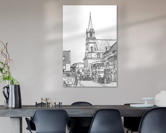 Voorbeeld van het werk in een kamer