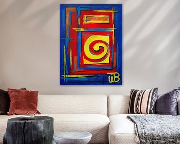 Peinture abstraite colorée avec une spirale