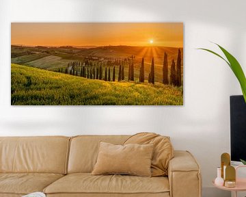 Coucher de soleil parfait sur la Toscane sur Teun Ruijters