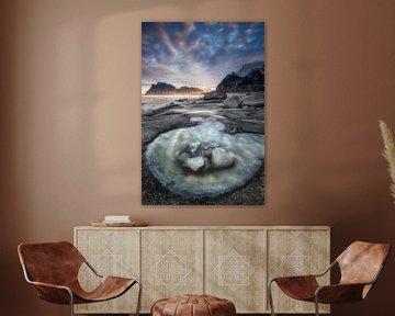 Landschaft auf den Lofoten mit kleinem Tidal Pool. von Voss Fine Art Fotografie