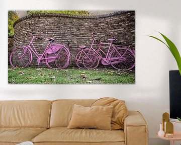 Roze fietsen van Giel Ketting