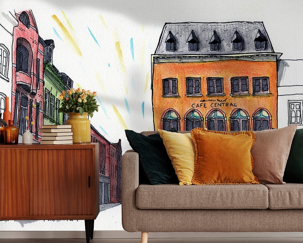 Voorbeeld van het werk in een kamer