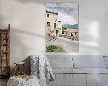 French house with mountain view | Travel photography in an old village in France photo art print by Milou van Ham