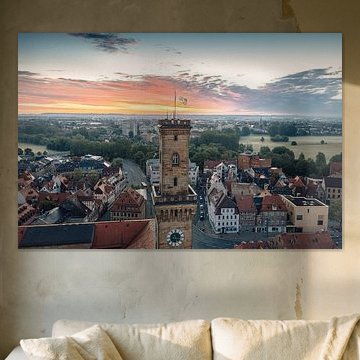 Stadhuis van Fürth met klaverbladvlag