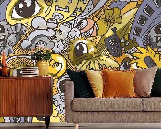 Voorbeeld van het werk in een kamer
