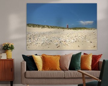 Texel Leuchtturm mit Muschelstrand von Ad Jekel