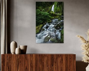 Waterval in het ongerepte natuurlandschap van Oregon in het noordwesten van de VS. van Voss Fine Art Fotografie