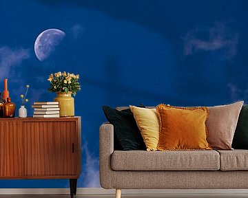 Sonne, Mond und....keine Sterne. Blauer Himmel mit Mond von Jakob Baranowski - Photography - Video - Photoshop