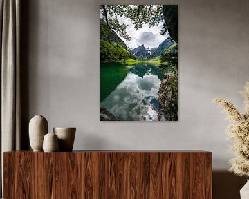 Blick vom Seealpsee auf die Appenzeller Alpen von Leo Schindzielorz