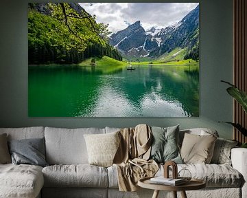 Blick vom Seealpsee auf die Appenzeller Alpen von Leo Schindzielorz