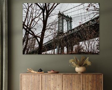 Manhattan bridge in de herfst | New York City, Amerkia van Trix Leeflang