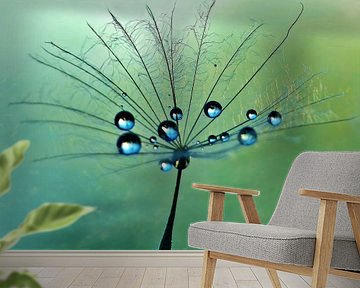 Dandelion bluegreen Waterpearls artdesign by Julia Delgado