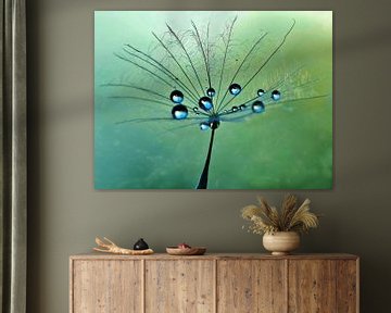 Dandelion bluegreen Waterpearls artdesign by Julia Delgado