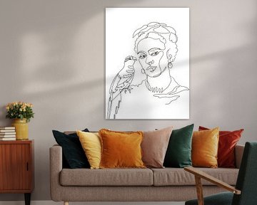 Frida with parrot by christine b-b müller