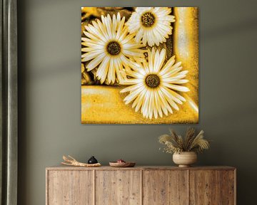 Digital Art Medium Flowers Gold