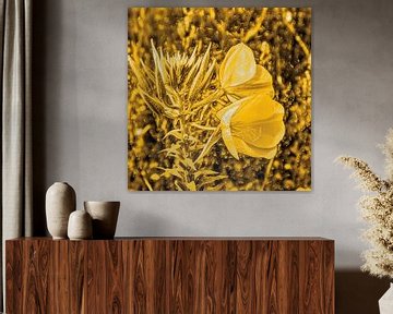 Digital Art Medium Bloemen Goud