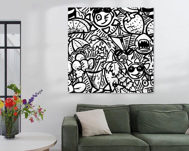 Voorbeeld van het werk in een kamer