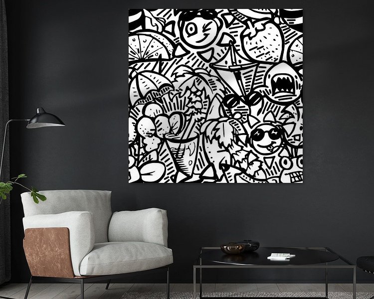 Voorbeeld van het werk in een kamer